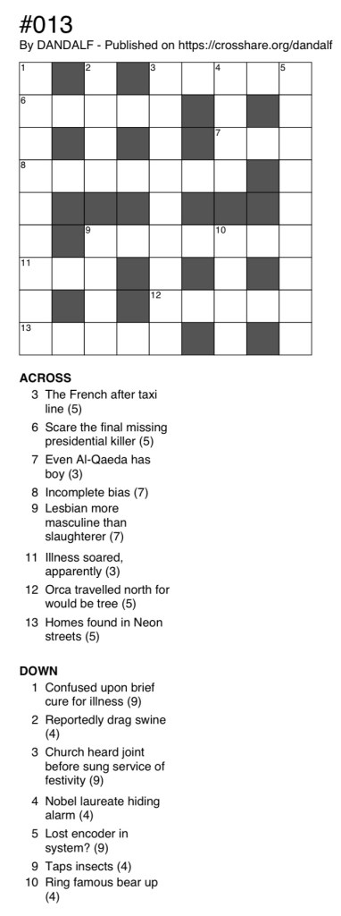 Dan Wattis designs a Cryptic Crossword to challenge Trev’s puzzlers. 