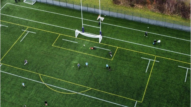 A photo of a football pitch from above