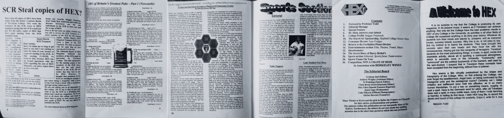 A collage of different pages from the original HEX magazine.