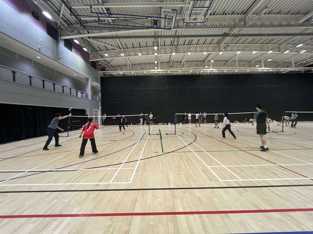 Image of Trevs Badminton mid-game