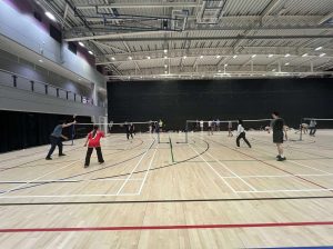 Image of Trevs Badminton mid-game